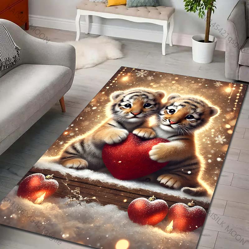 Home Bathroom With Two Toilets - Two Cute Little Tigers Carpet for