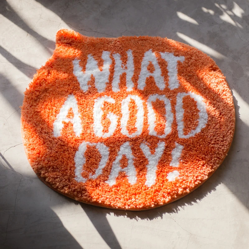 Home Goods Bathroom Rugs - Orange Flocking Floor Rug What a