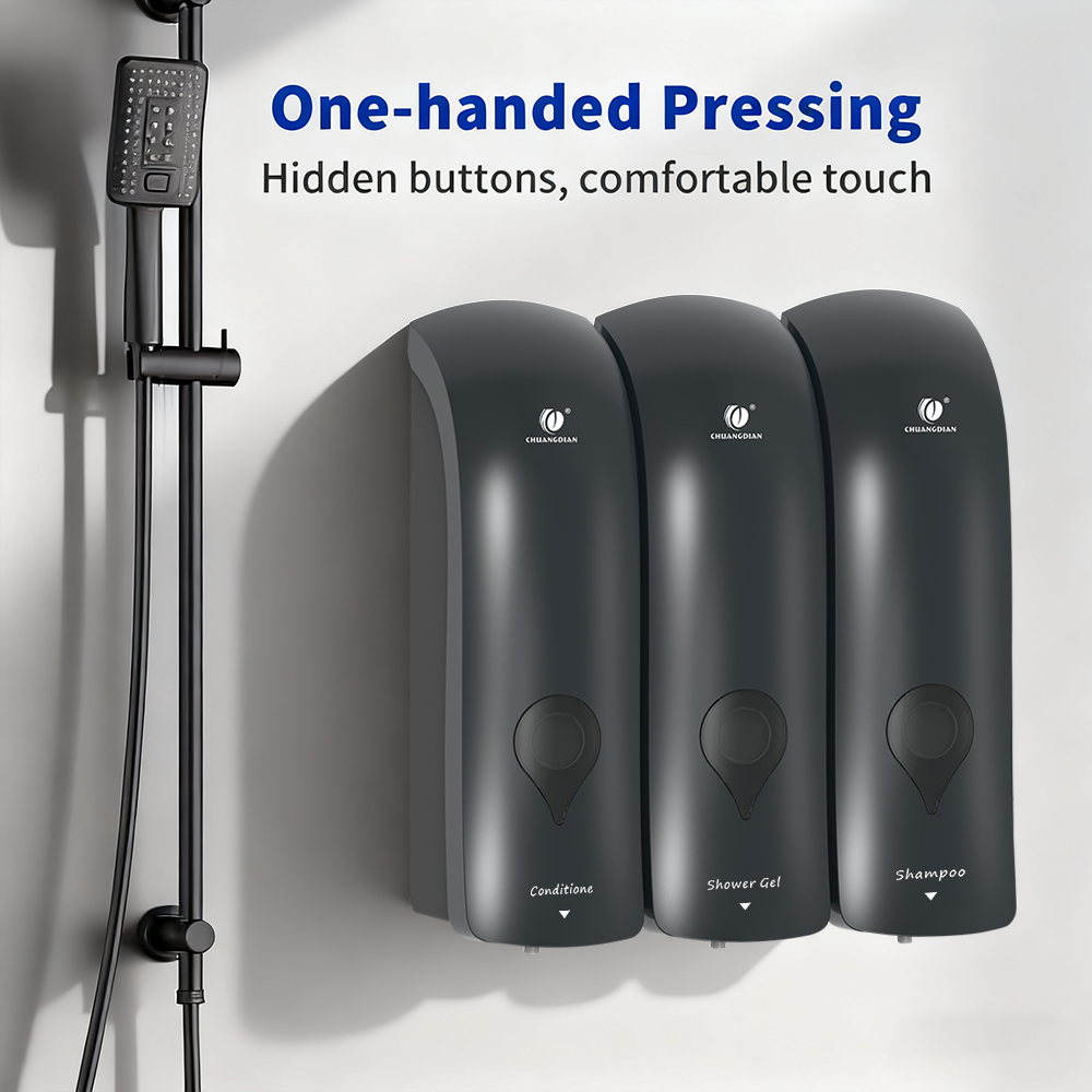Home Bathroom Wall Soap Dispenser - Wall Mounted No Drill Liquid Pump
