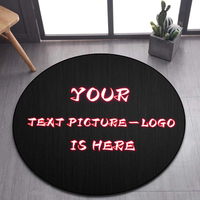 Home Bathroom Pictures - Custom Round Rug with Logo, Personalized