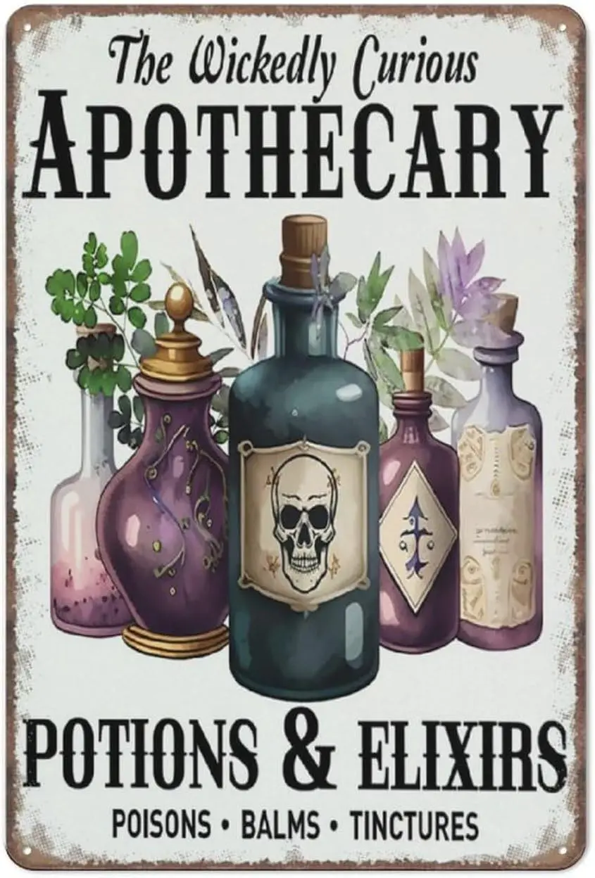 Home Bathroom Wall Art - Witches Apothecary Decor Sign,Potions ; Elixirs,