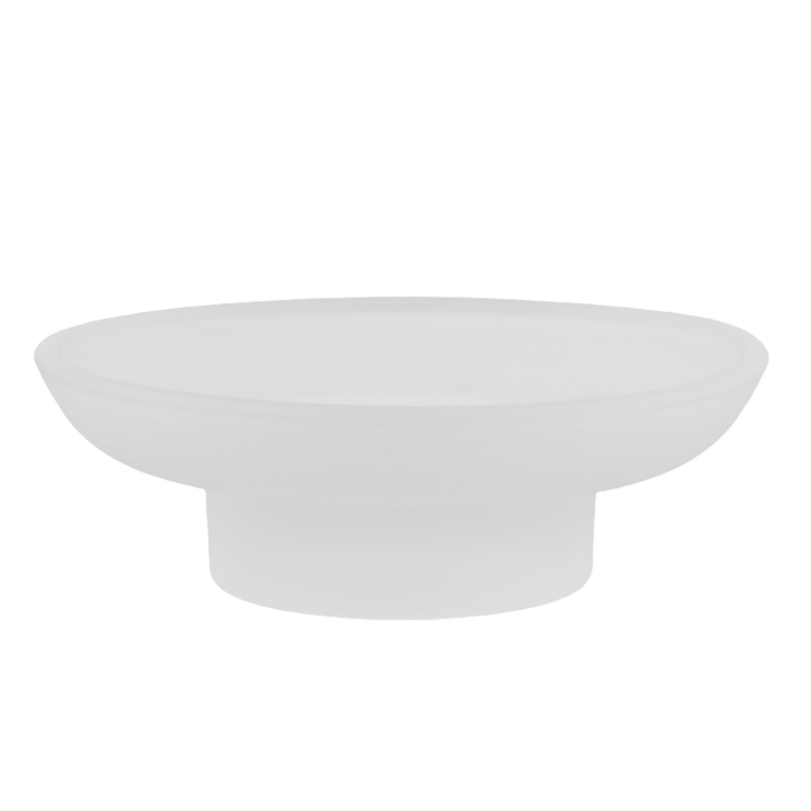 Glass Soap Dish - Frosted Transparent Glass Soap Dish Round