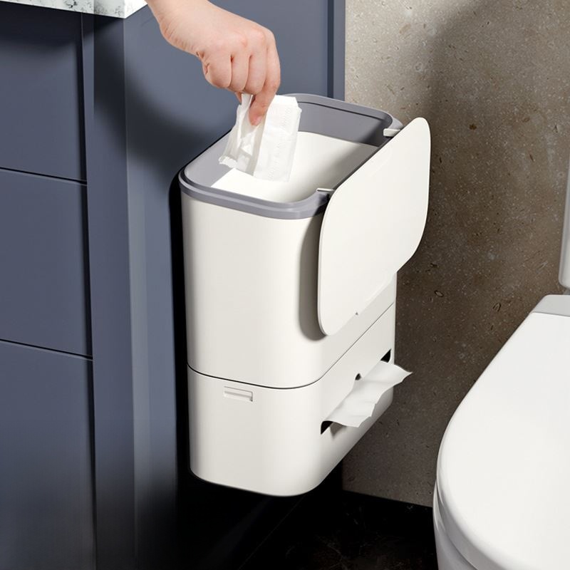 Home Bathroom With Two Toilets - Bathroom Trash Can Toilet Paper Basket