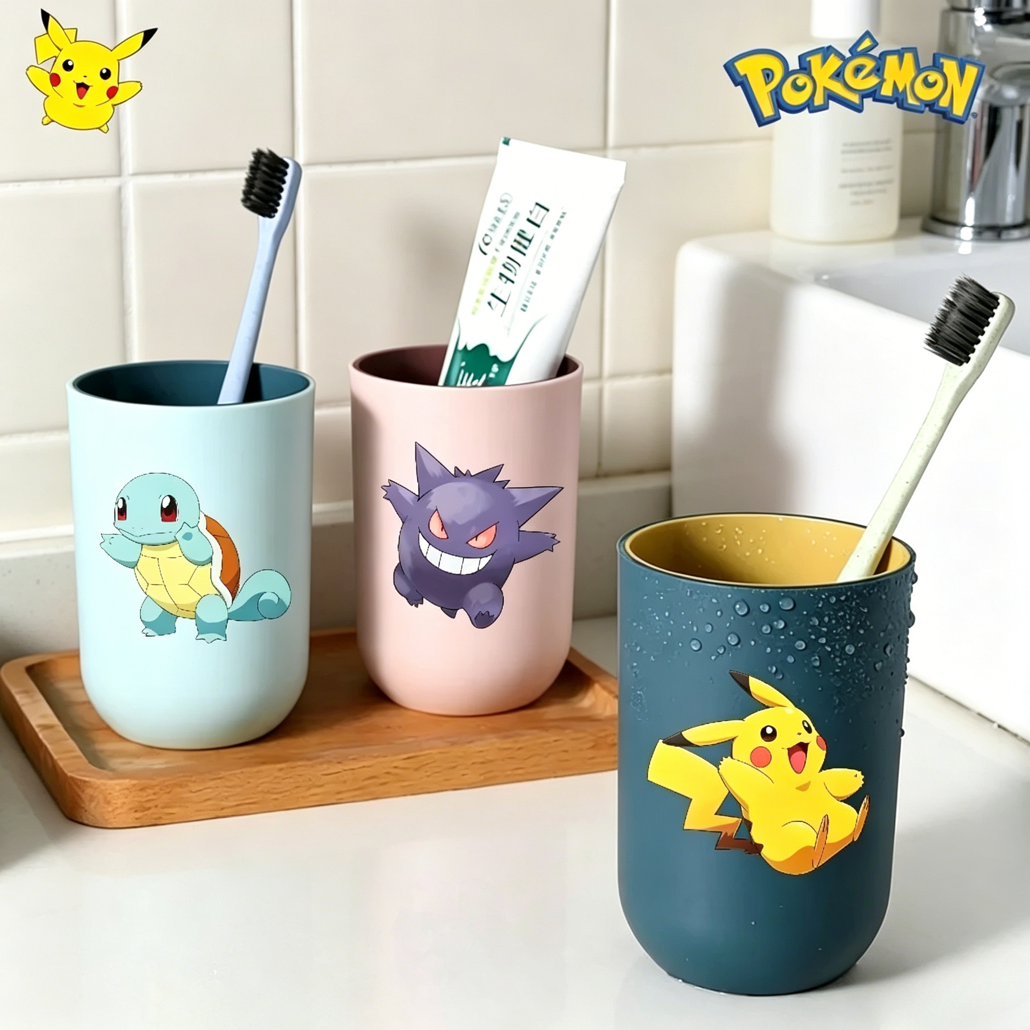 Home Bathroom Equipment - Cartoon Pokemon Bathroom Tumblers Shower Room