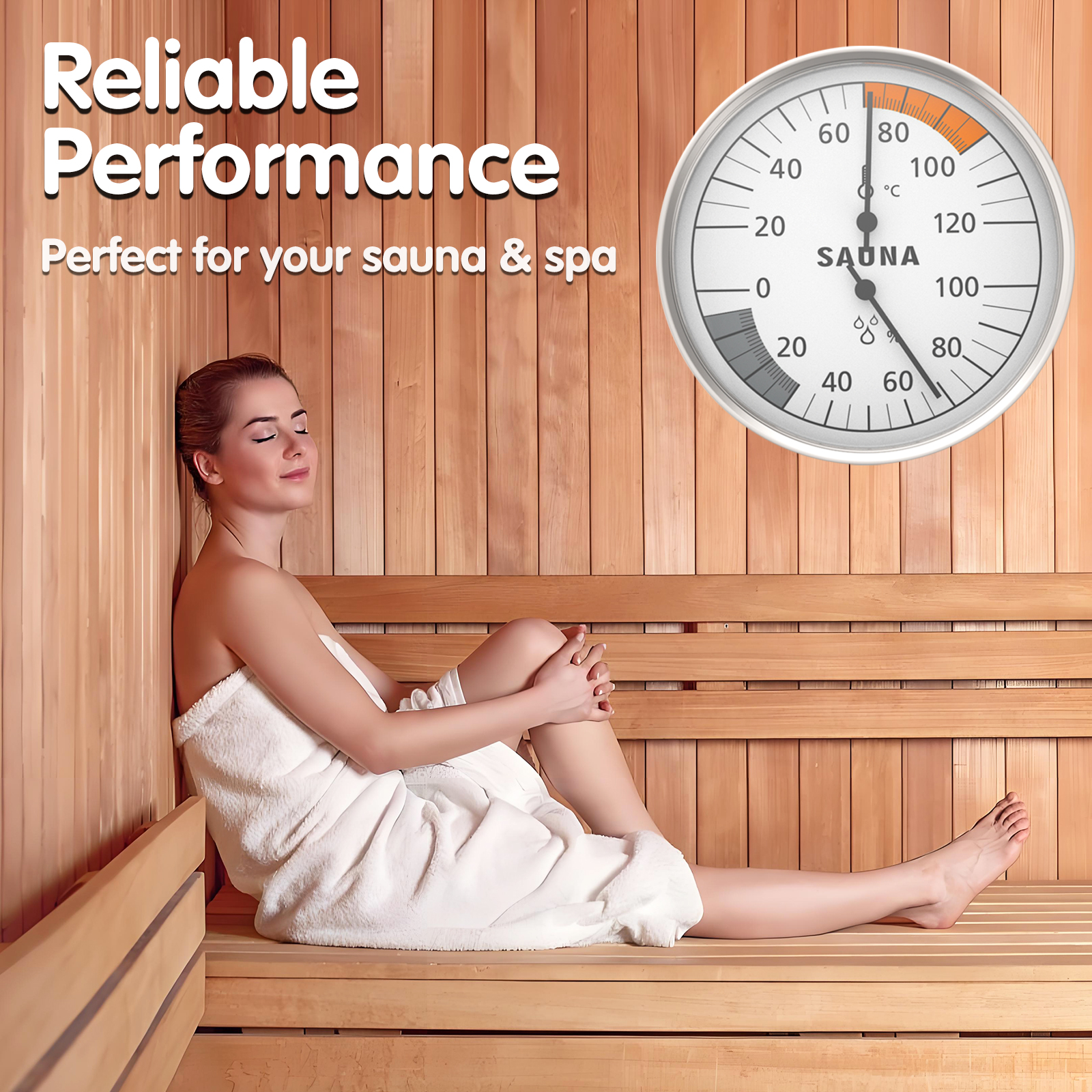 Home Bathroom Sauna - Dial Hanging Household Sauna Hygrometer Thermometer