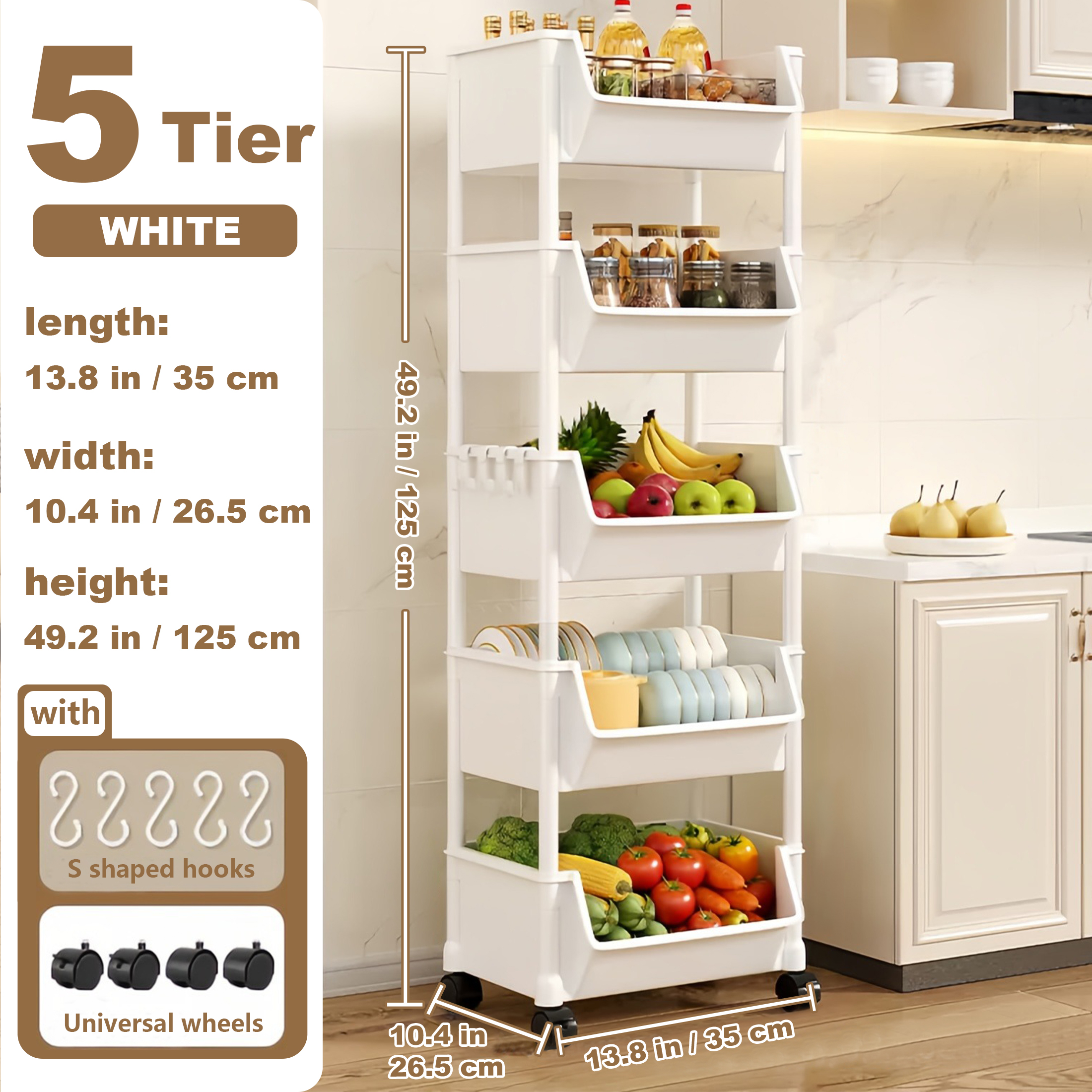 Zara Home Bathroom Accessories - Trolley Bookshelf Kitchen Storage Rack Kitchen