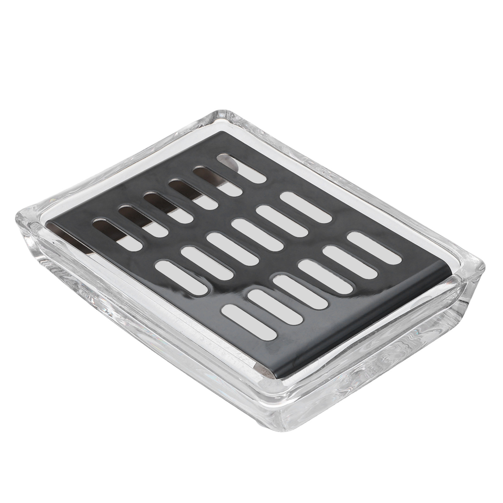 Glass Soap Dish - Clear Glass Soap Dish Stainless Steel