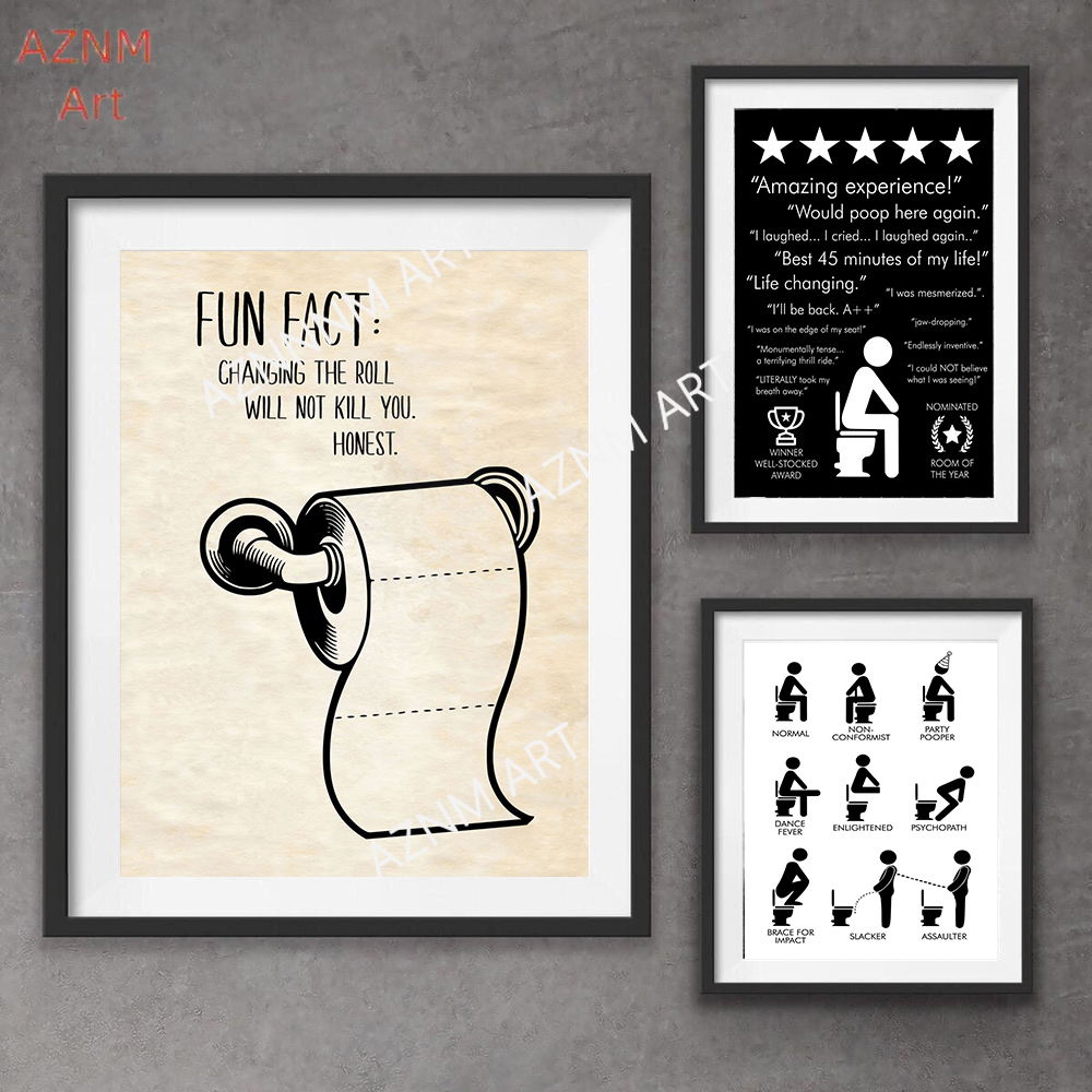 Wall Art Canvas Painting Funny - Home Bathroom Pictures ulasan dan harga