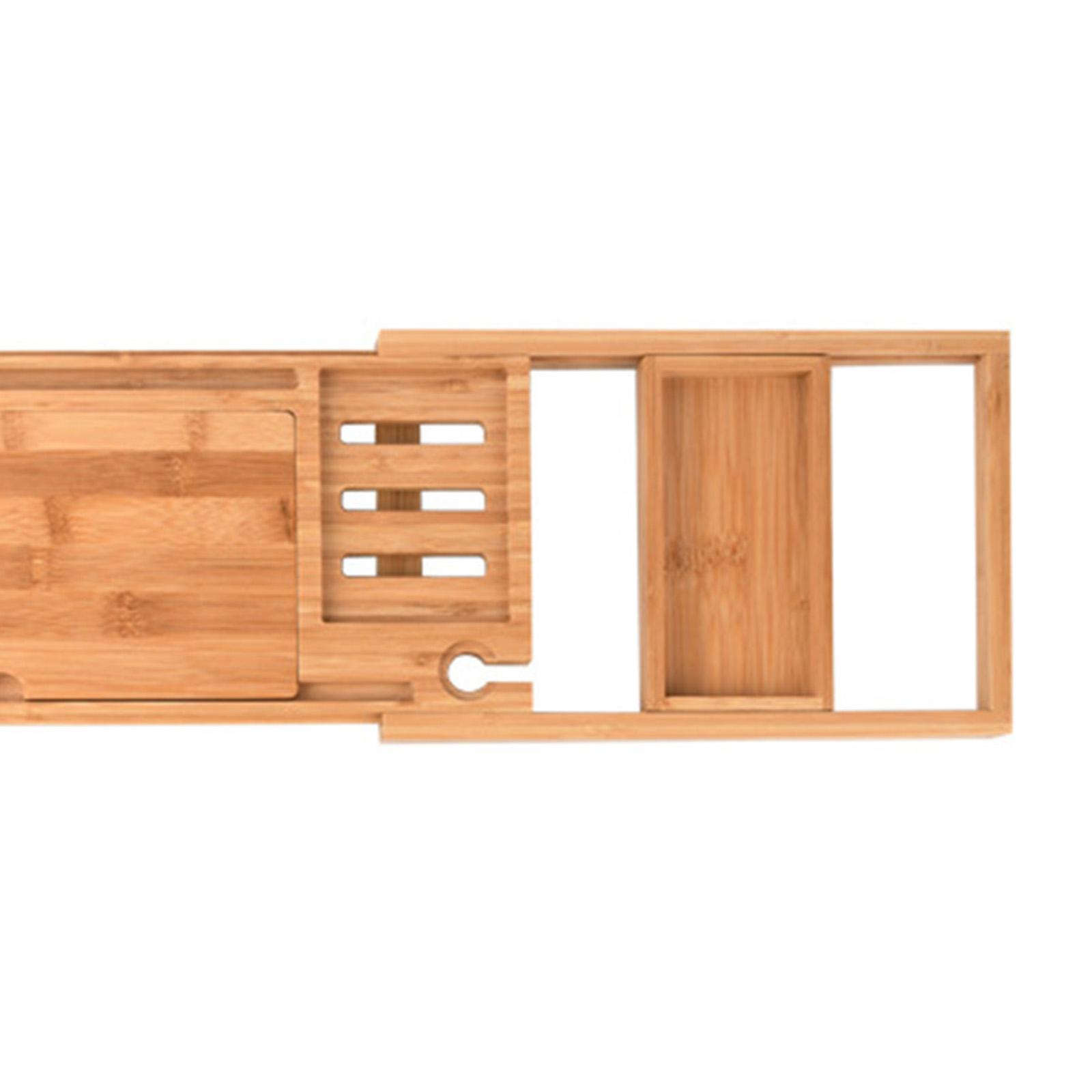 Premium Wooden Bathtub Caddy T - Glass Soap Dish ulasan dan harga