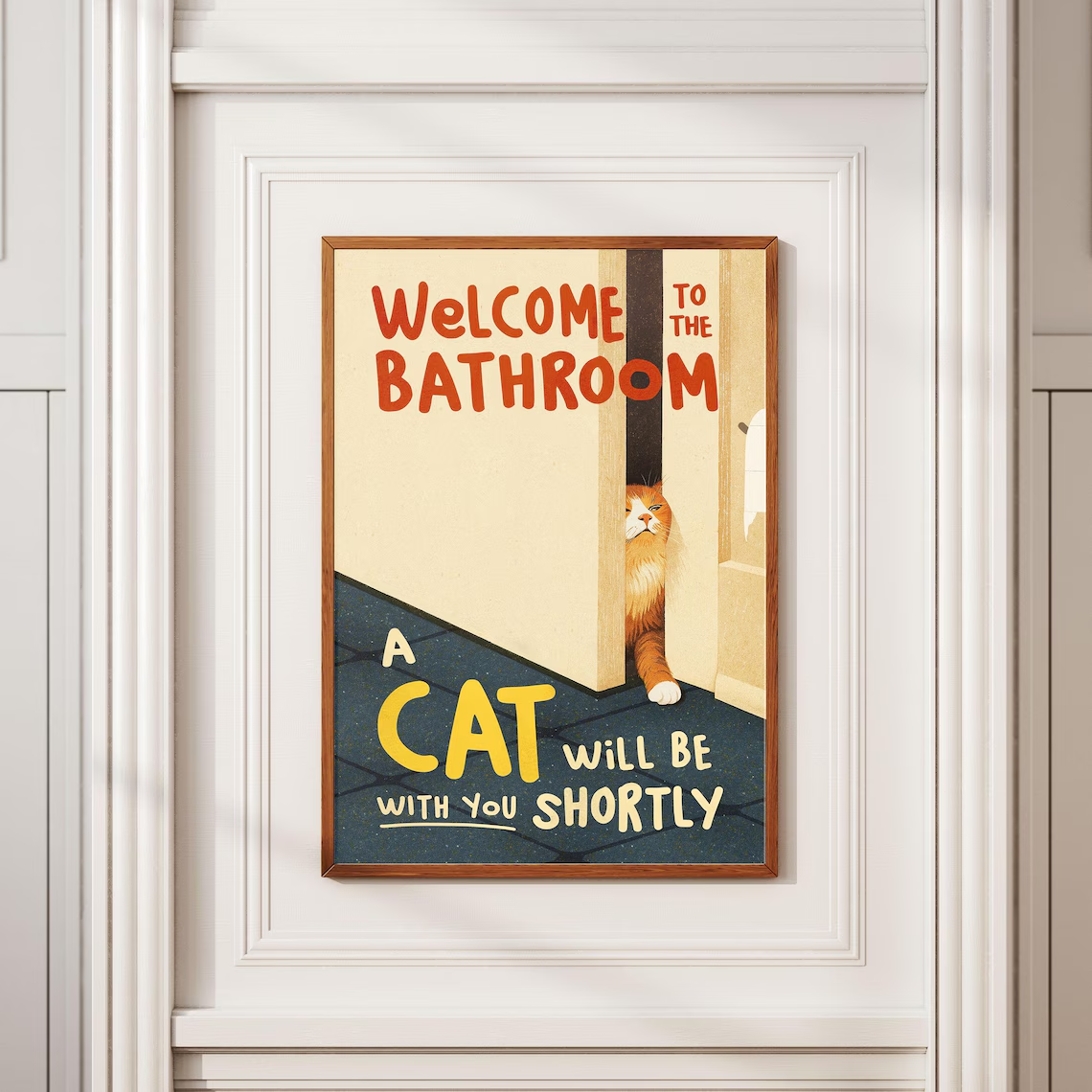 Welcome to the bathroom A cat  - Home Bathroom Wall Art ulasan dan harga