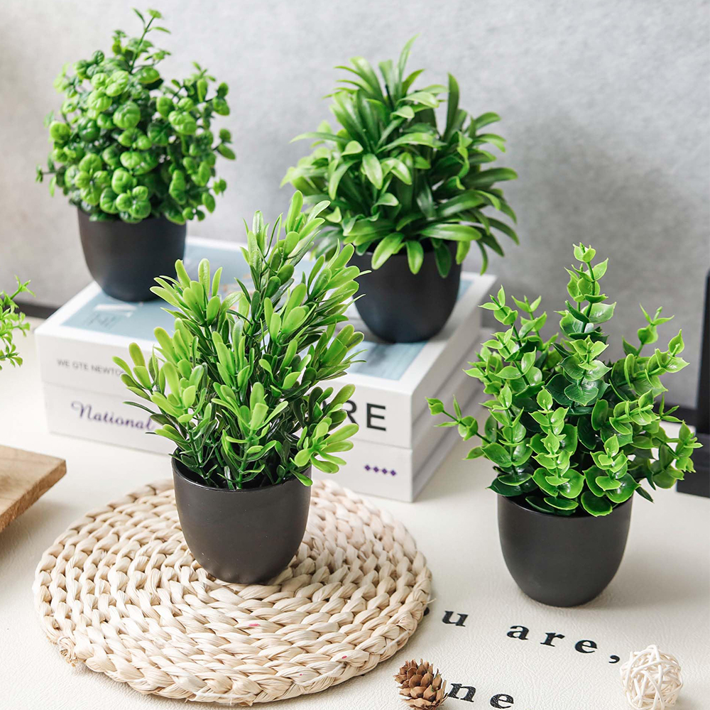 4 Packs Fake Plants Artificial - Bathroom Home Improvement ulasan dan harga