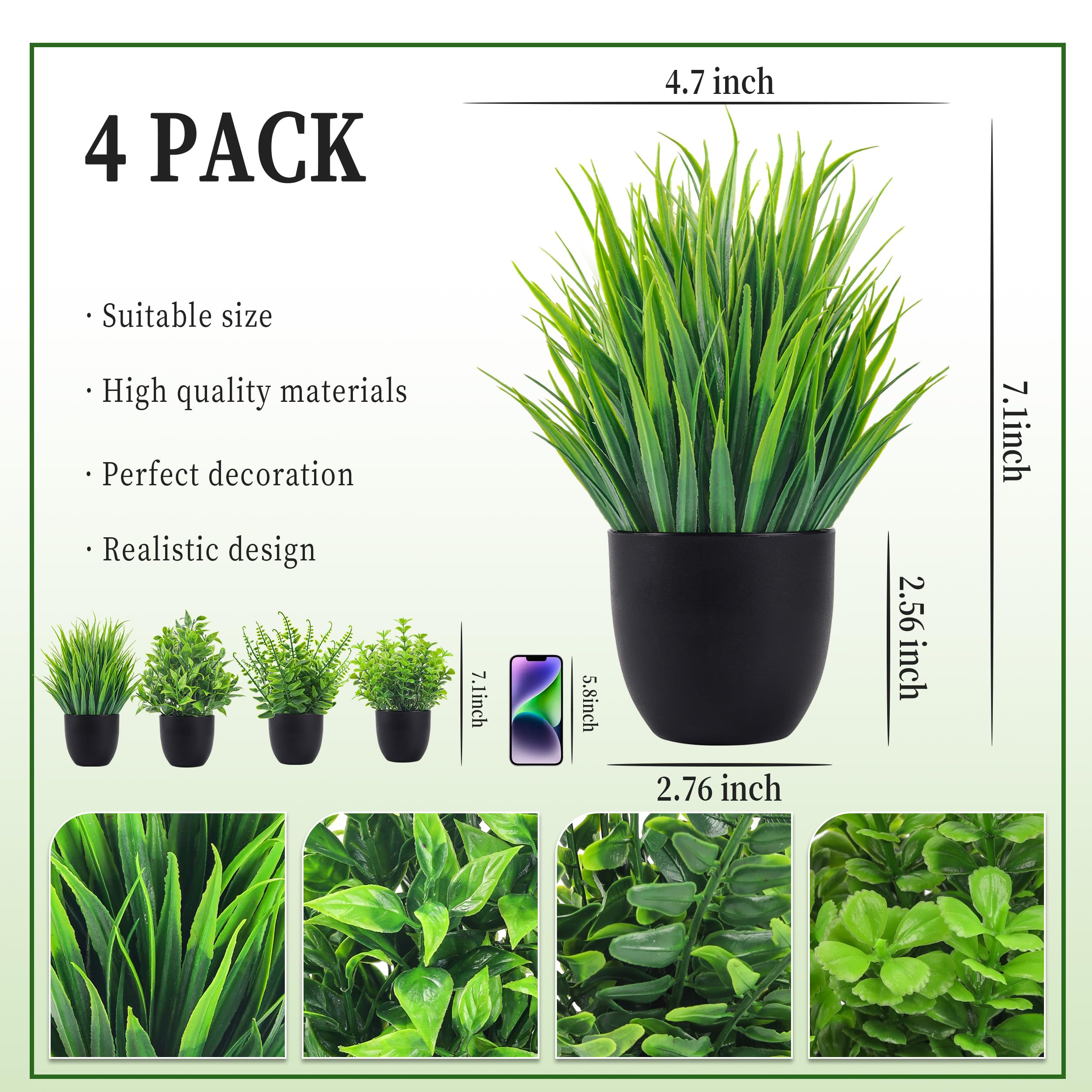 4 Packs Fake Plants Artificial - Bathroom Home Improvement ulasan dan harga