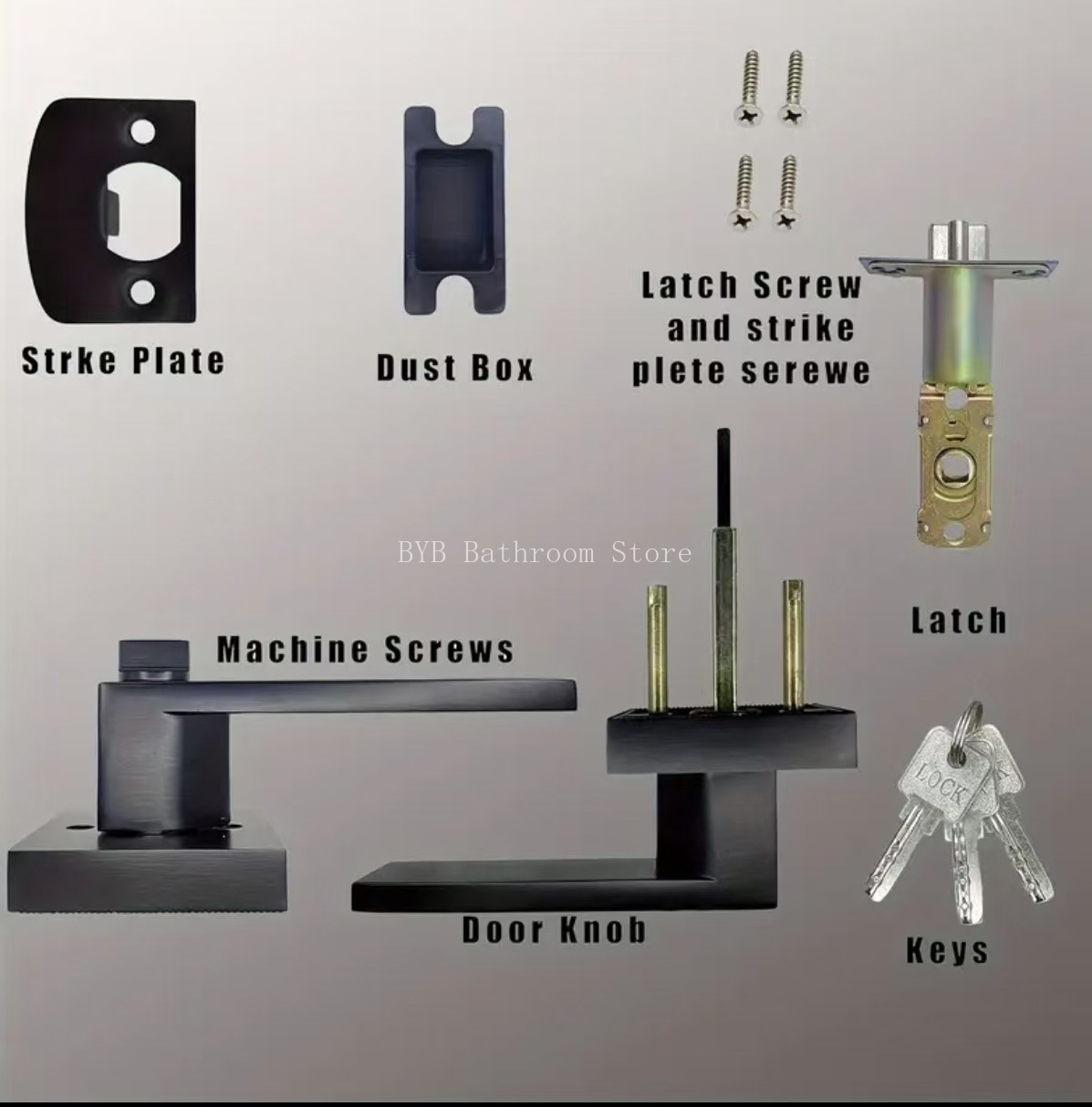 Black Door Handle Door Handle  - Home Bathroom Lock ulasan dan harga