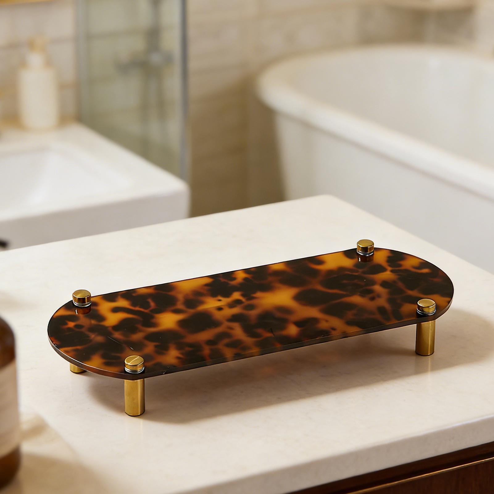 Bathroom Counter Tray Tortoise - Home Bathroom Decor ulasan dan harga