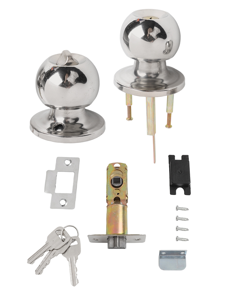 Door Set Knob Handle Lock With - Home Bathroom Lock ulasan dan harga