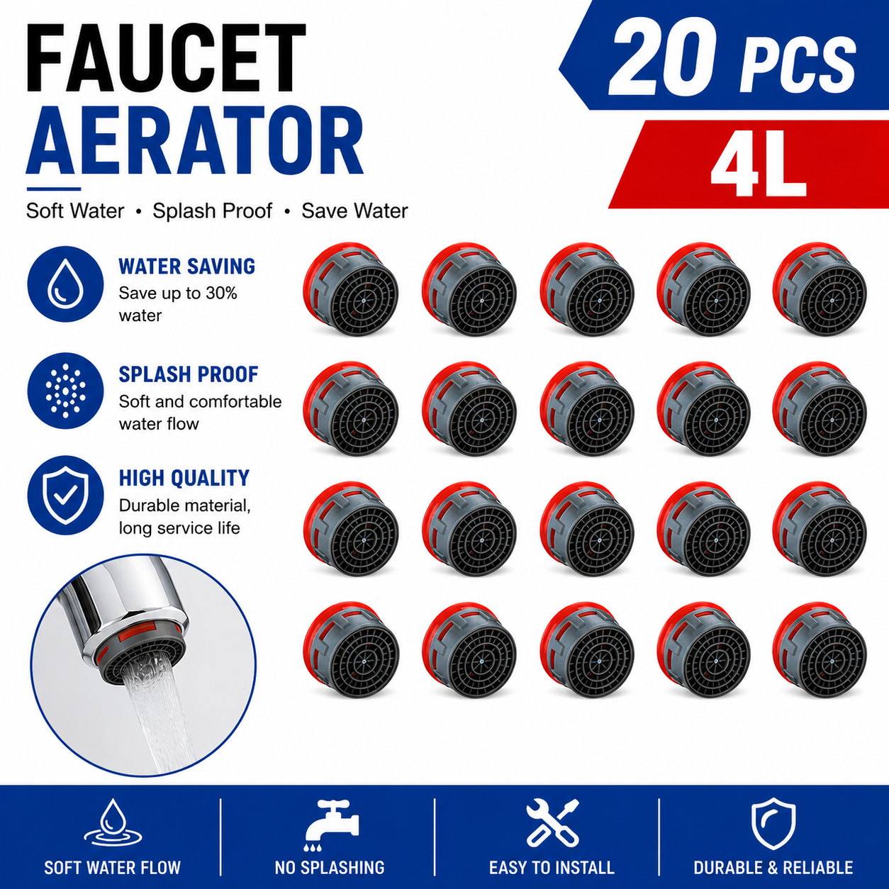 20 Pcs Faucet Aerator,  Flow R - Basin Mixer Tap ulasan dan harga