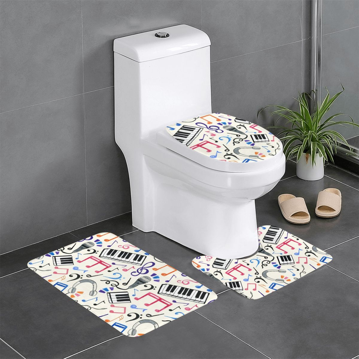 Good Beats - Music Notes & Sym - Home Goods Bathroom Rugs ulasan dan harga