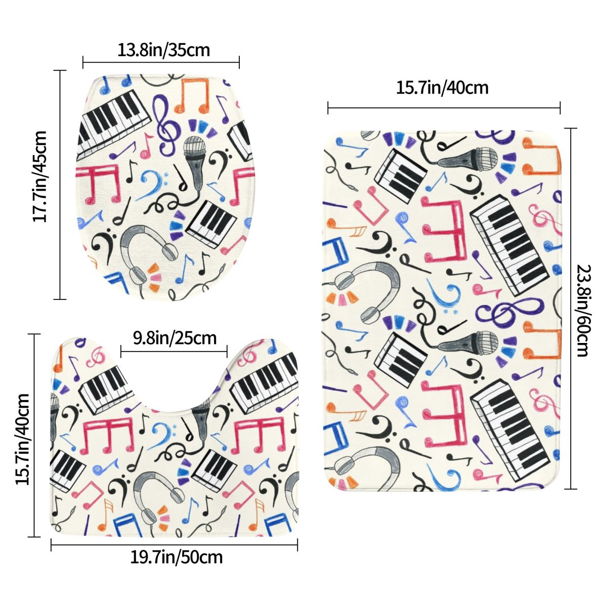 Good Beats - Music Notes & Sym - Home Goods Bathroom Rugs ulasan dan harga