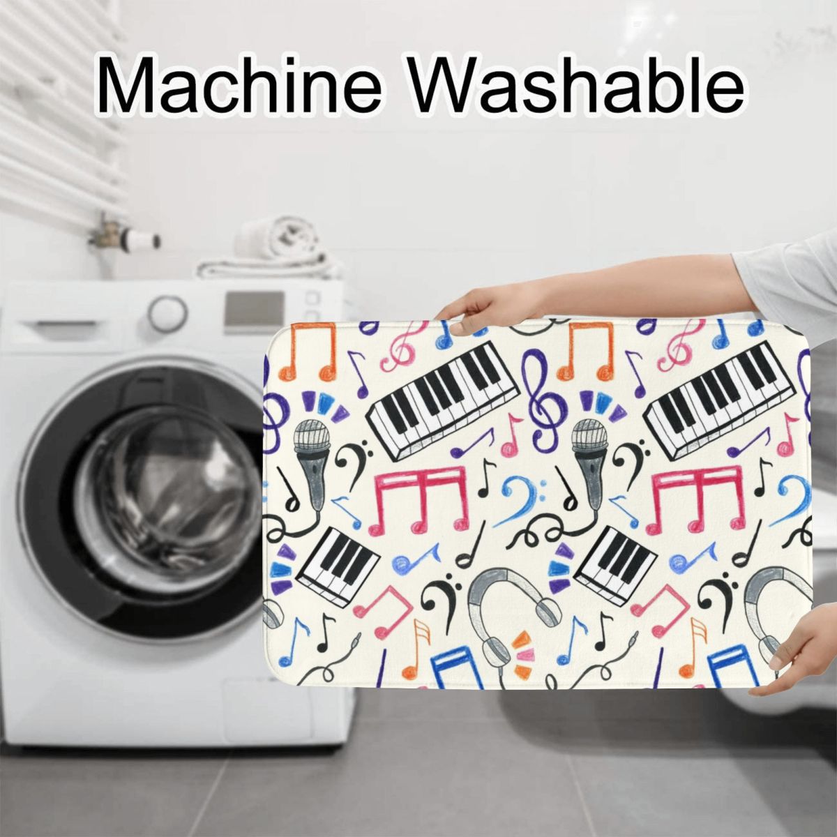 Good Beats - Music Notes & Sym - Home Goods Bathroom Rugs ulasan dan harga