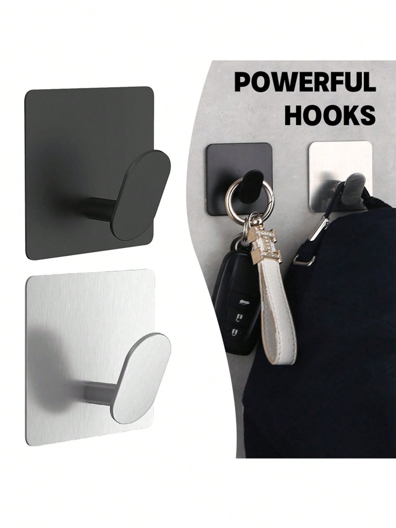 2pcs Adhesive Towel Hooks/Bath - Home Bathroom Decor ulasan dan harga