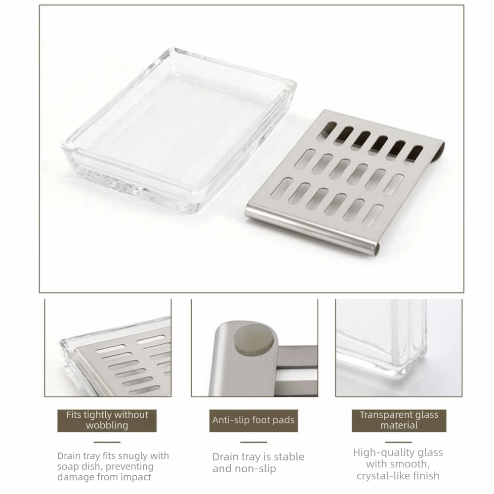 High-end Stainless Steel Glass - Glass Soap Dish ulasan dan harga
