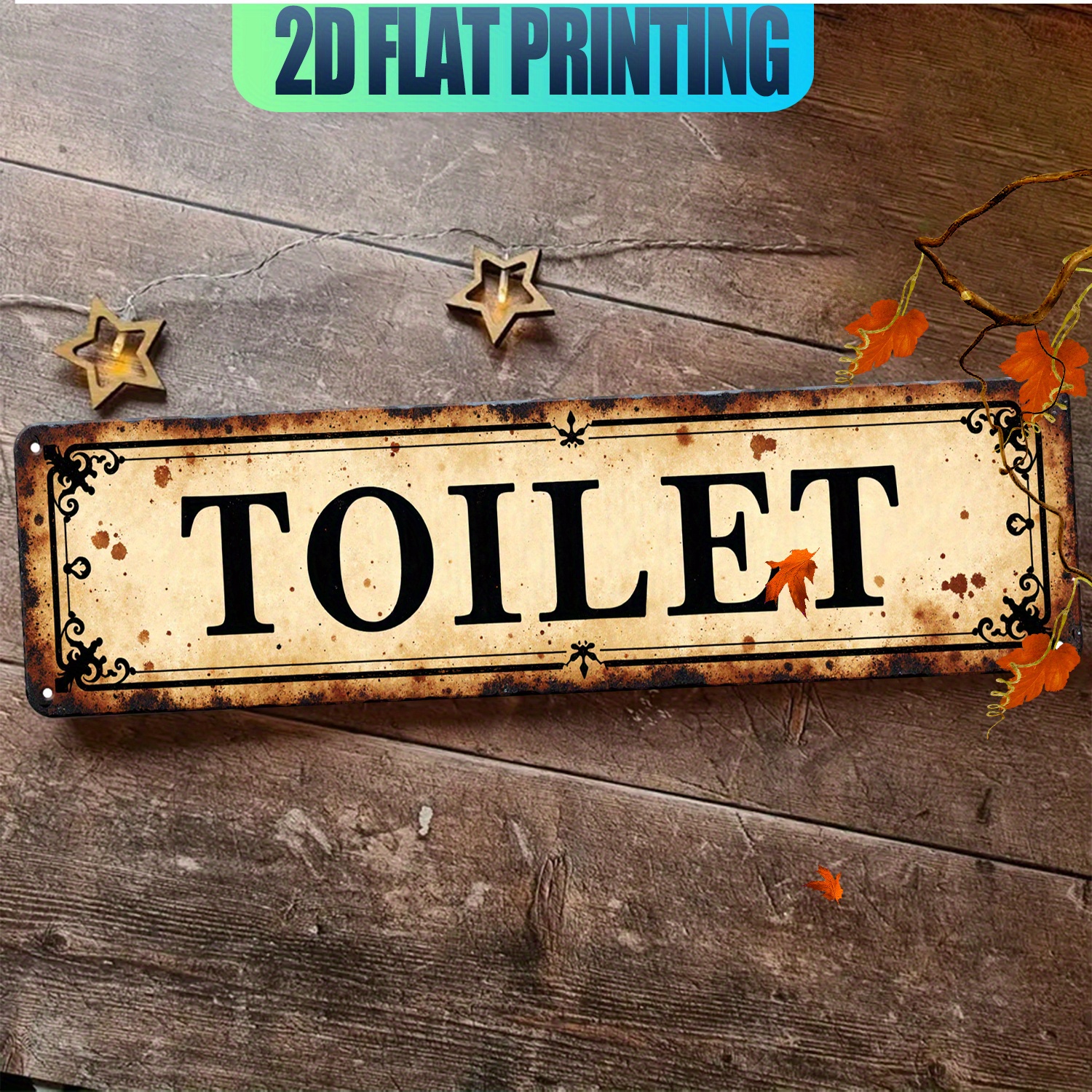 2D Flat, Vintage Aluminum Wall - Home Bathroom Wall Art ulasan dan harga