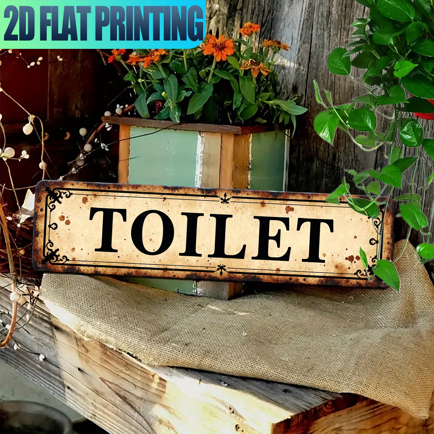 2D Flat, Vintage Aluminum Wall - Home Bathroom Wall Art ulasan dan harga