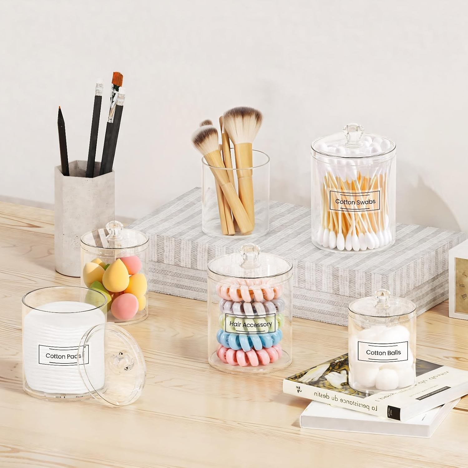 Acrylic Qtip Holder 6 Pack wit - Home Bathroom Products ulasan dan harga
