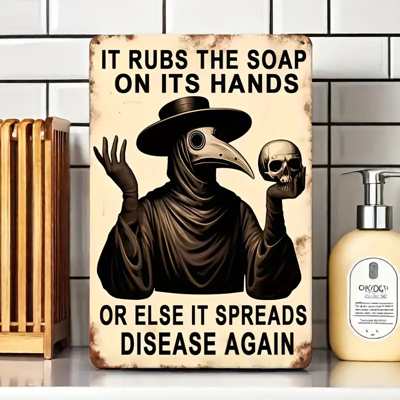 Vintage Hand Washing Reminder, - Home Bathroom Wall Art ulasan dan harga