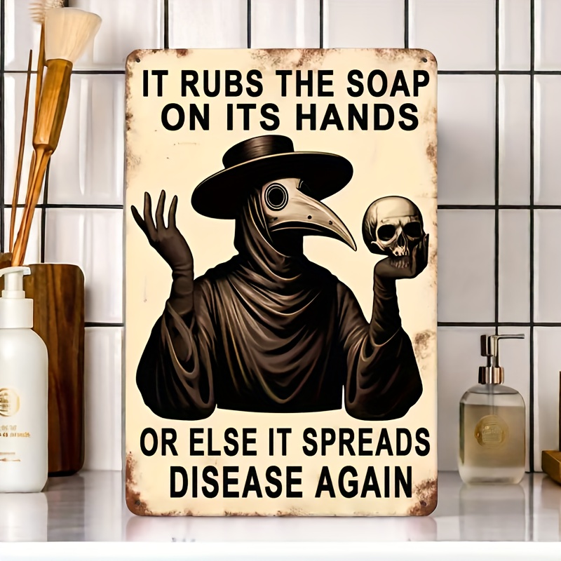 Vintage Hand Washing Reminder, - Home Bathroom Wall Art ulasan dan harga
