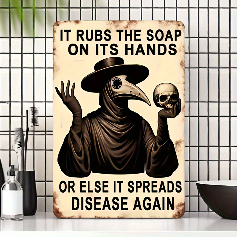 Vintage Hand Washing Reminder, - Home Bathroom Wall Art ulasan dan harga