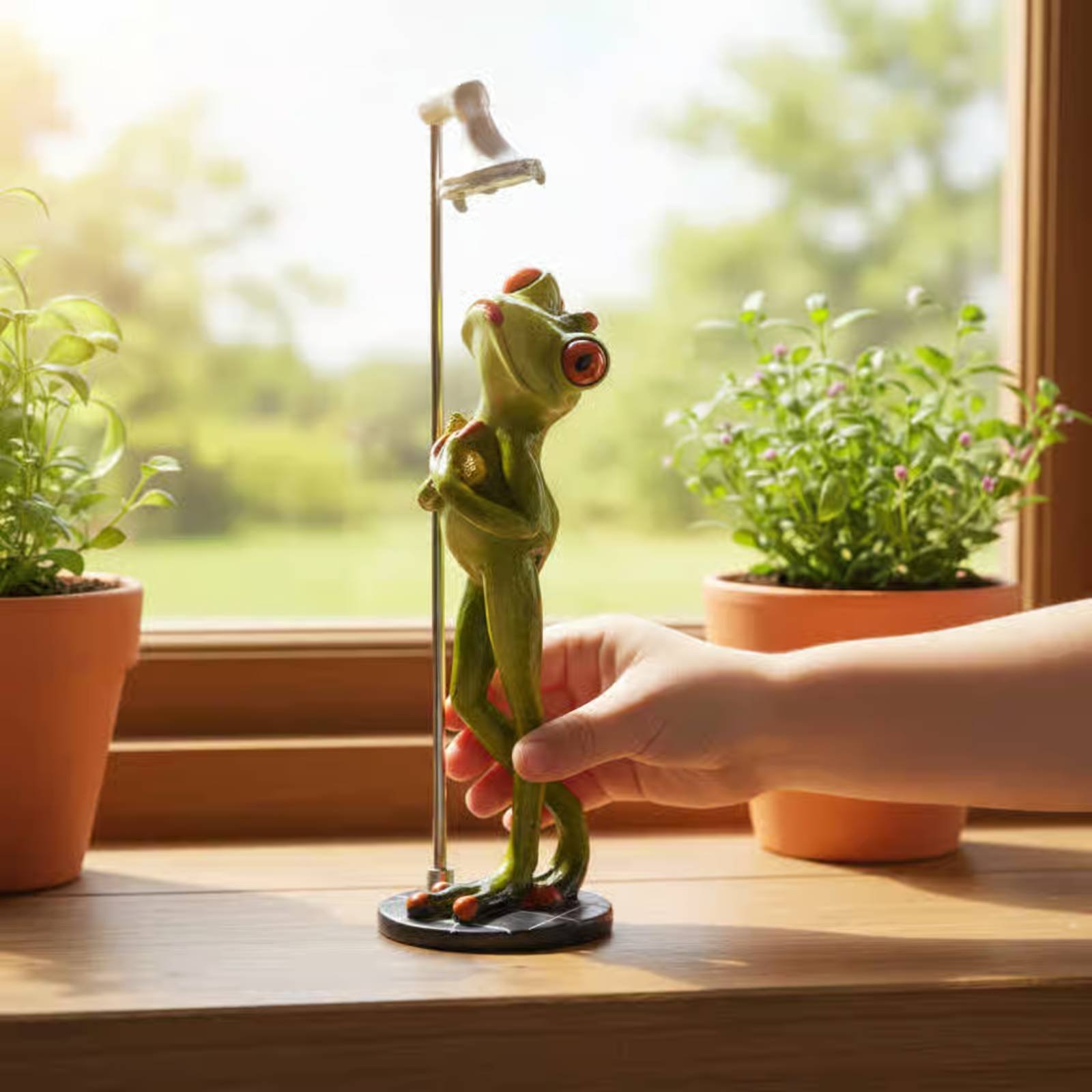 Showering Frog Figurine Novelt - Home Bathroom Decor ulasan dan harga