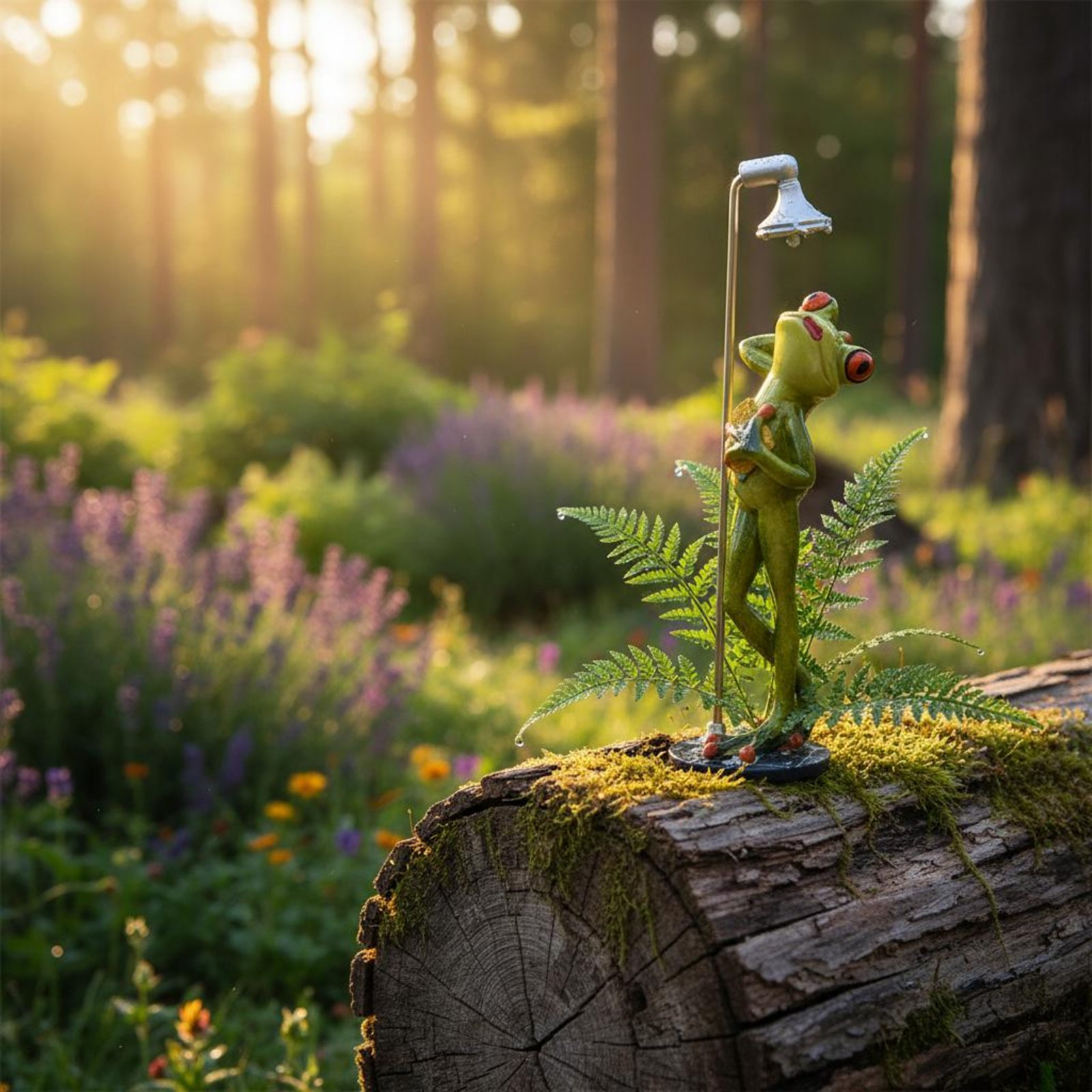 Showering Frog Figurine Novelt - Home Bathroom Decor ulasan dan harga