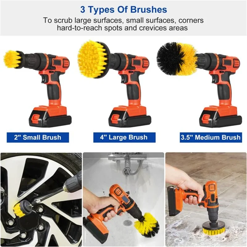 3 pcs/set drill brush set powe - Home Bathroom Products ulasan dan harga