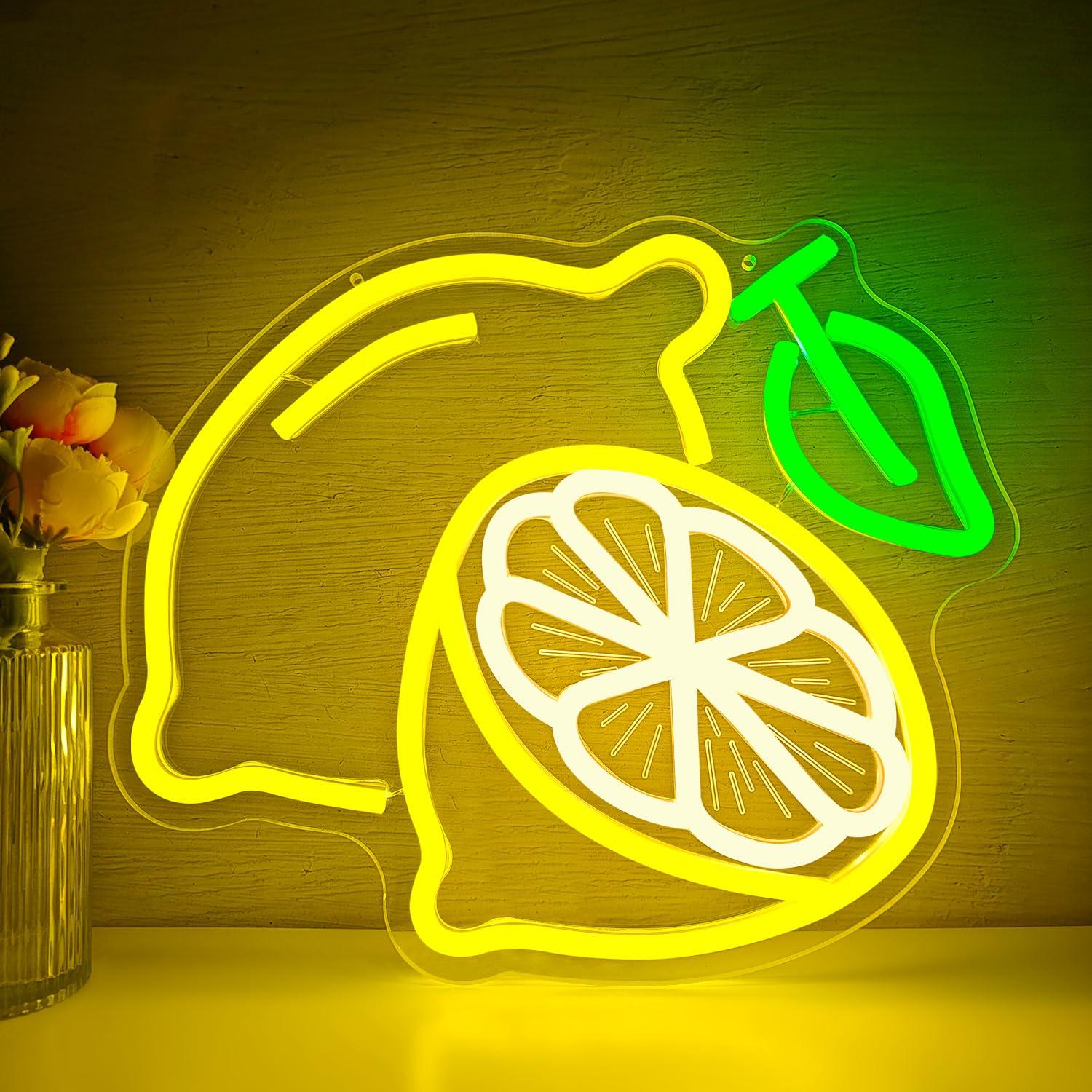 Lemon Neon Sign Dimmable LED L - Home Bathroom Decor ulasan dan harga