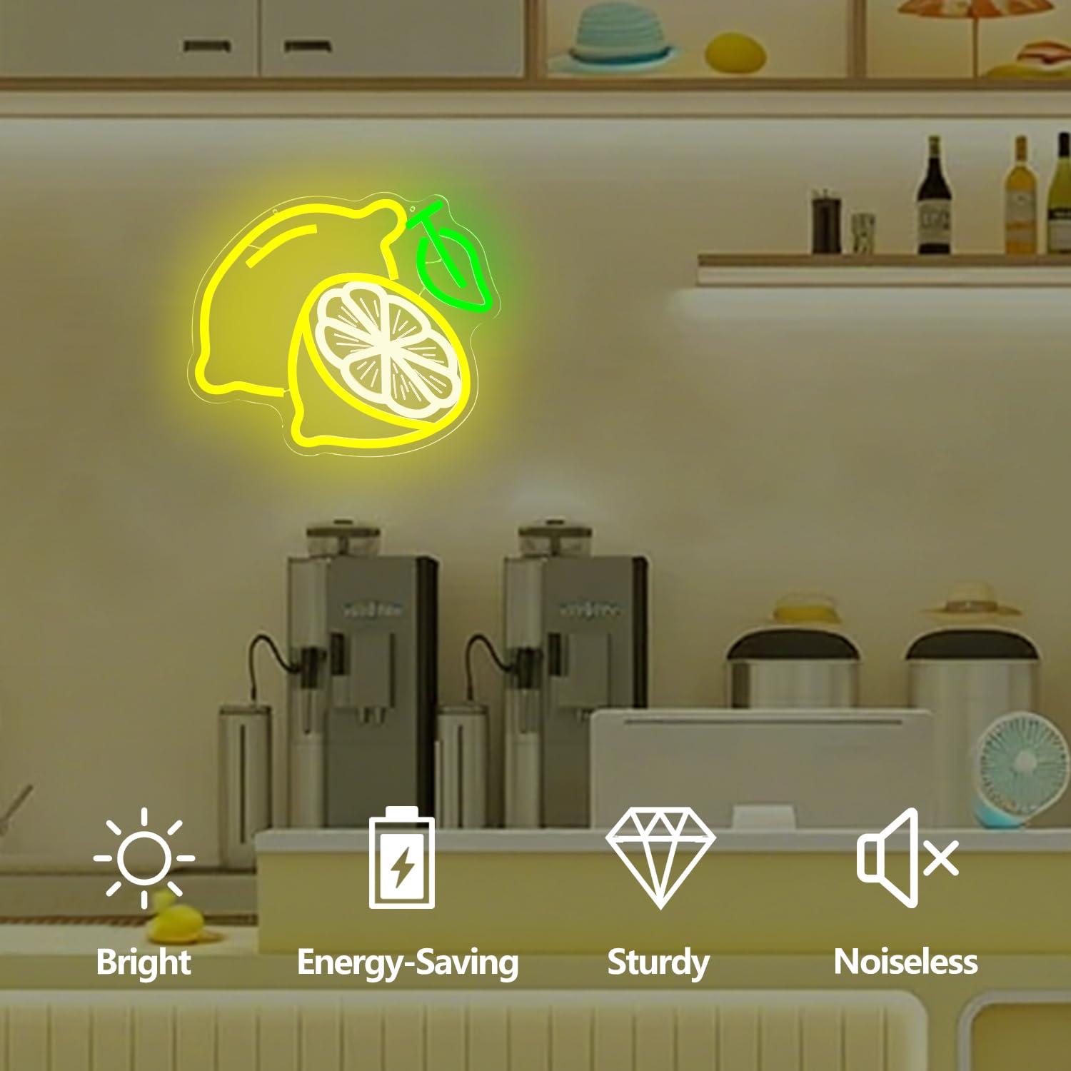 Lemon Neon Sign Dimmable LED L - Home Bathroom Decor ulasan dan harga