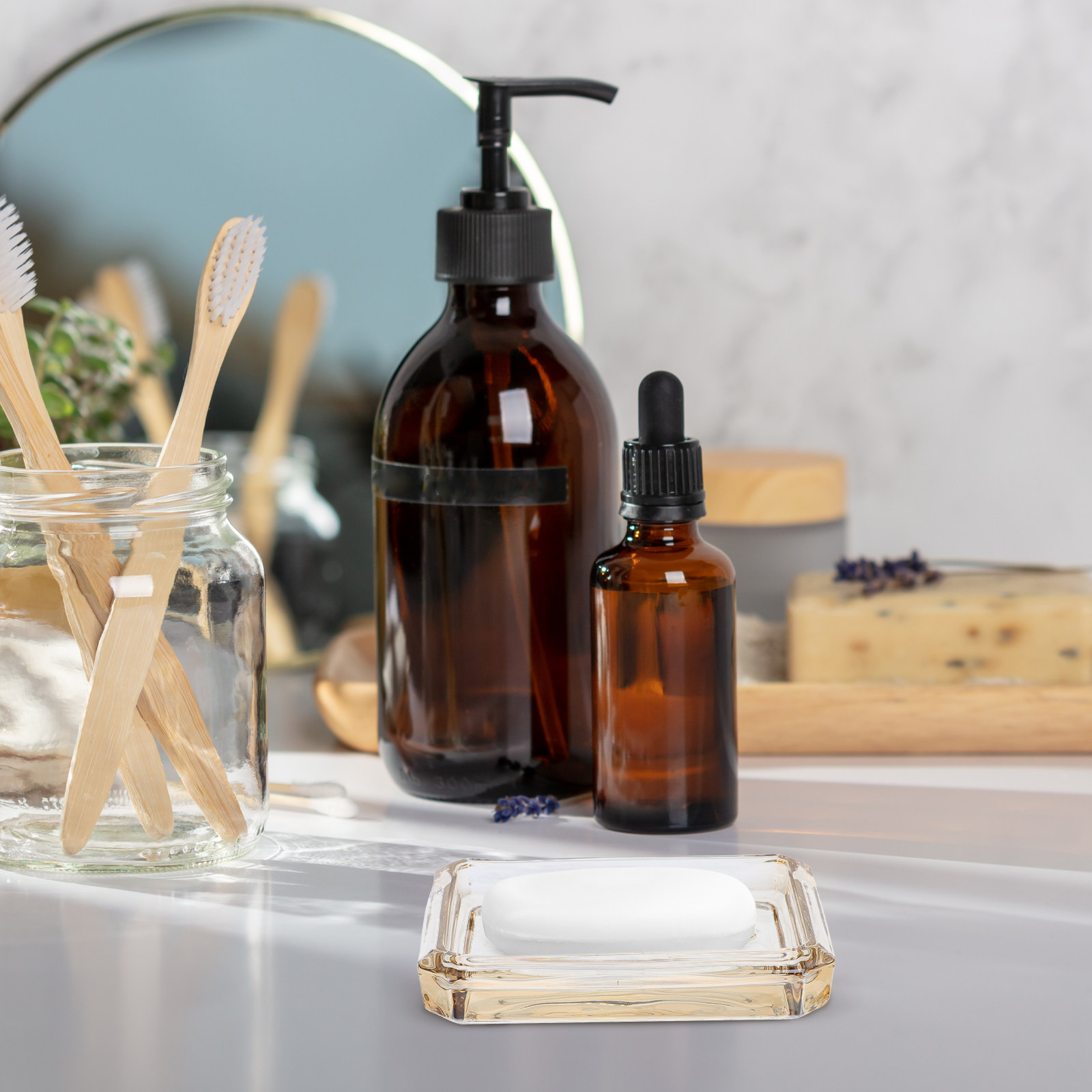 Decorative Soap Holder Bathroo - Glass Soap Dish ulasan dan harga