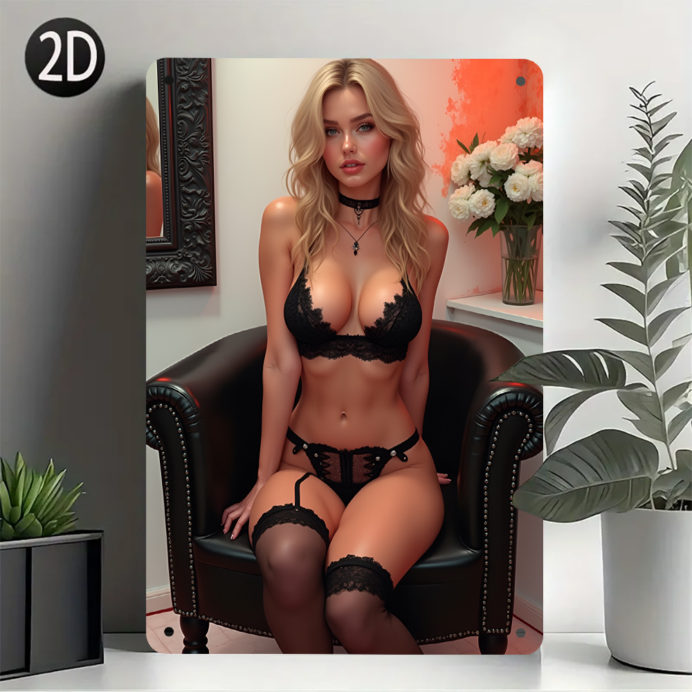 Vintage Sexy Lady Metal Tin Si - Home Bathroom Wall Art ulasan dan harga
