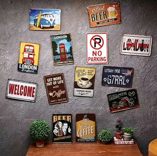 Vintage Sexy Lady Metal Tin Si - Home Bathroom Wall Art ulasan dan harga