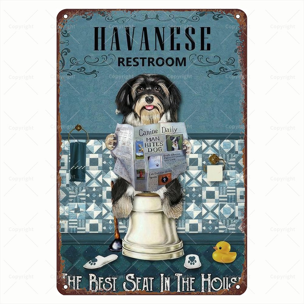 Havanese Restroom Funny Dog Me - Home Bathroom Wall Art ulasan dan harga