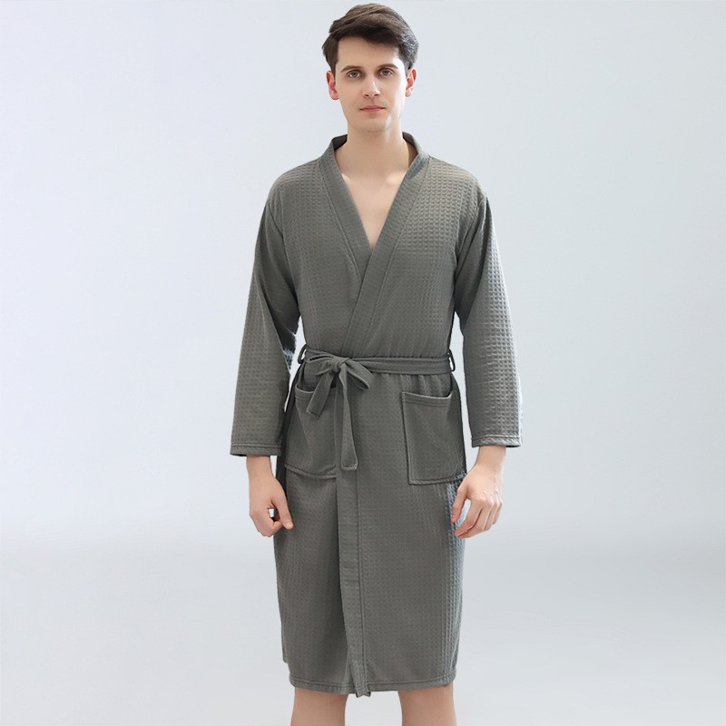 Men's Waffle Bathrobes Sauna C - Home Bathroom Sauna ulasan dan harga