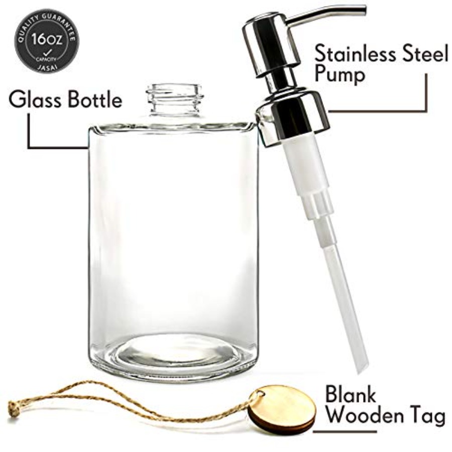 16OZ Cylinder Glass Soap Dispe - Glass Soap Dish ulasan dan harga
