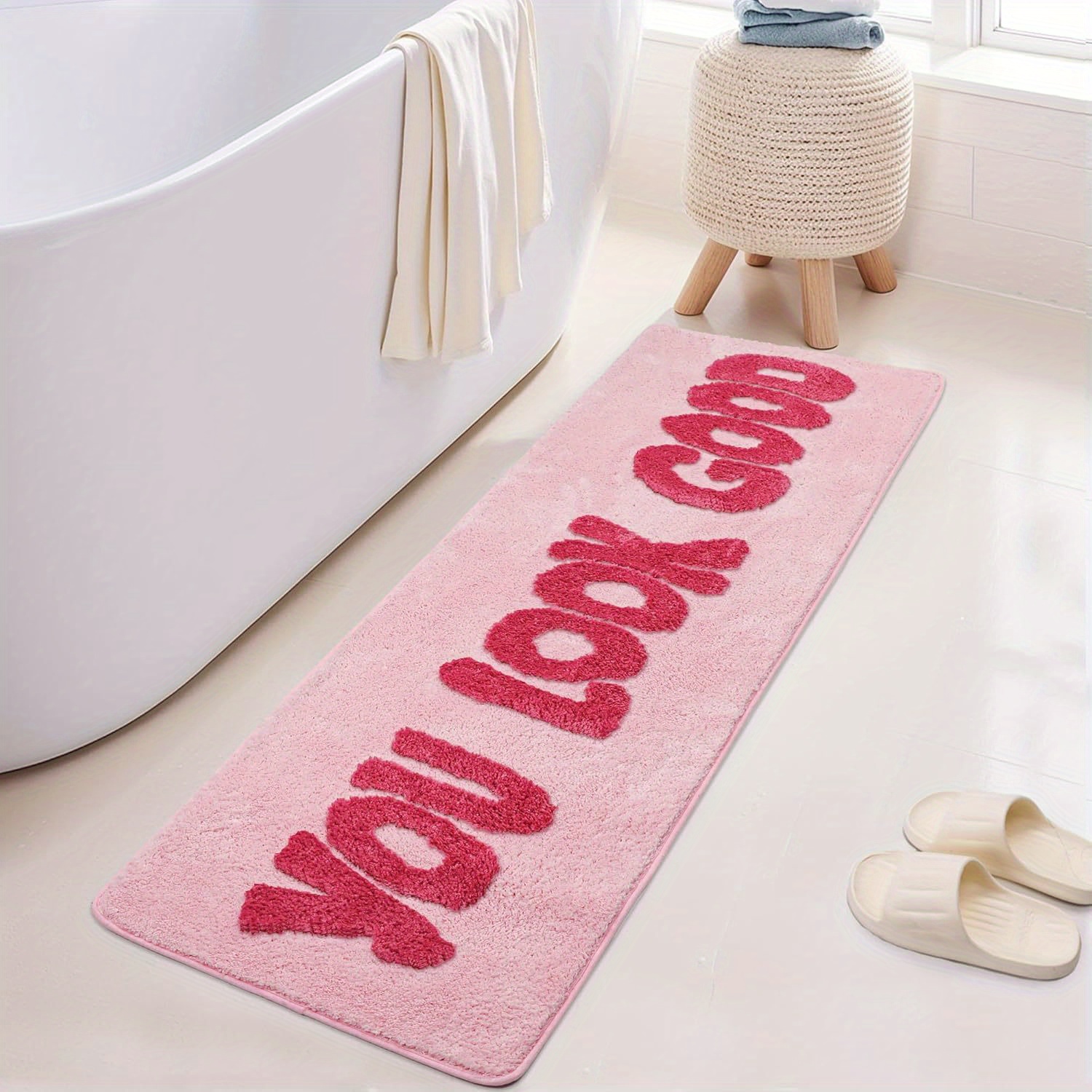 You Look Good Pink Carpet Bath - Home Goods Bathroom Rugs ulasan dan harga