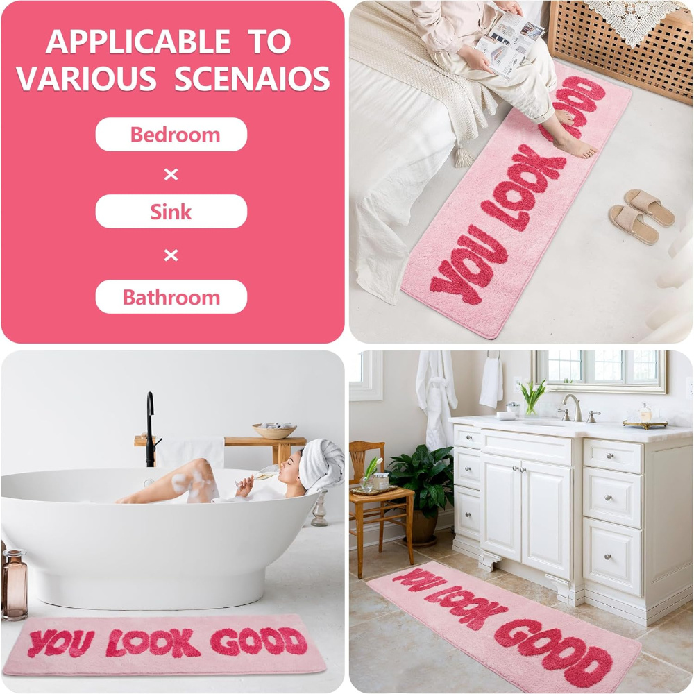You Look Good Pink Carpet Bath - Home Goods Bathroom Rugs ulasan dan harga