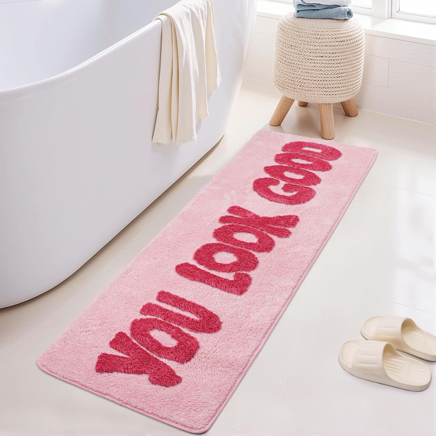 You Look Good Pink Carpet Bath - Home Goods Bathroom Rugs ulasan dan harga
