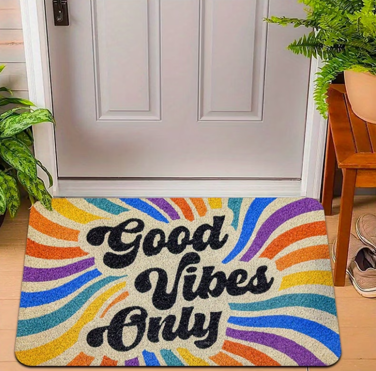 Good Vibes Only Welcome Mat -  - Home Goods Bathroom Rugs ulasan dan harga