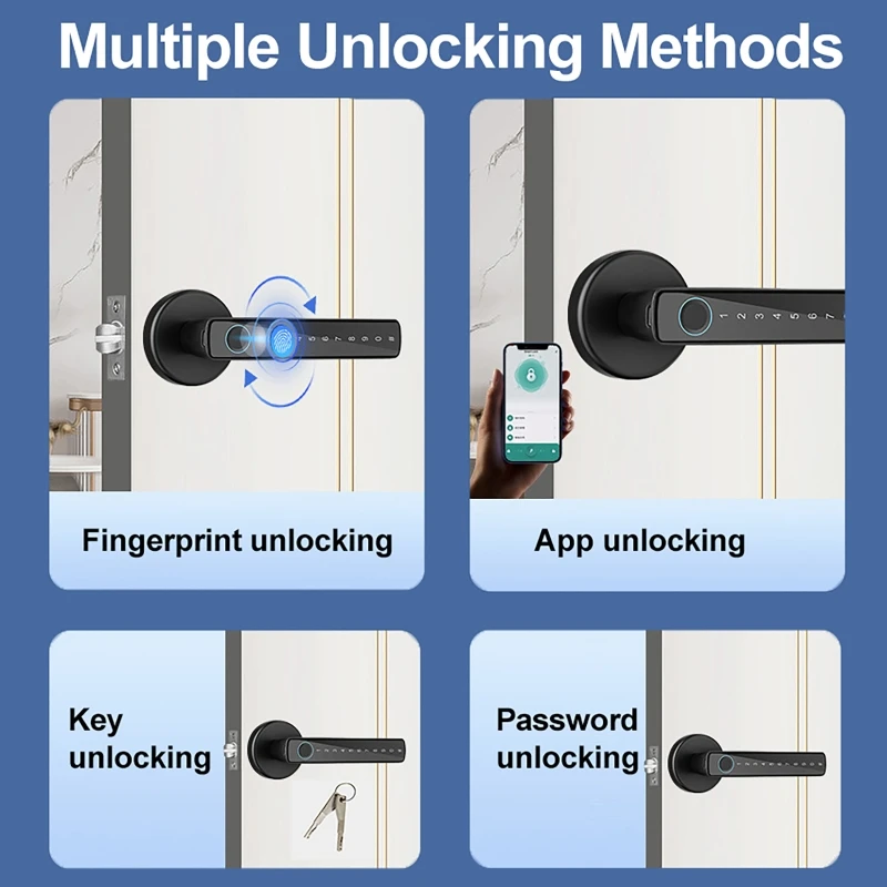 Smart Door Lock APP/Password/F - Home Bathroom Lock ulasan dan harga