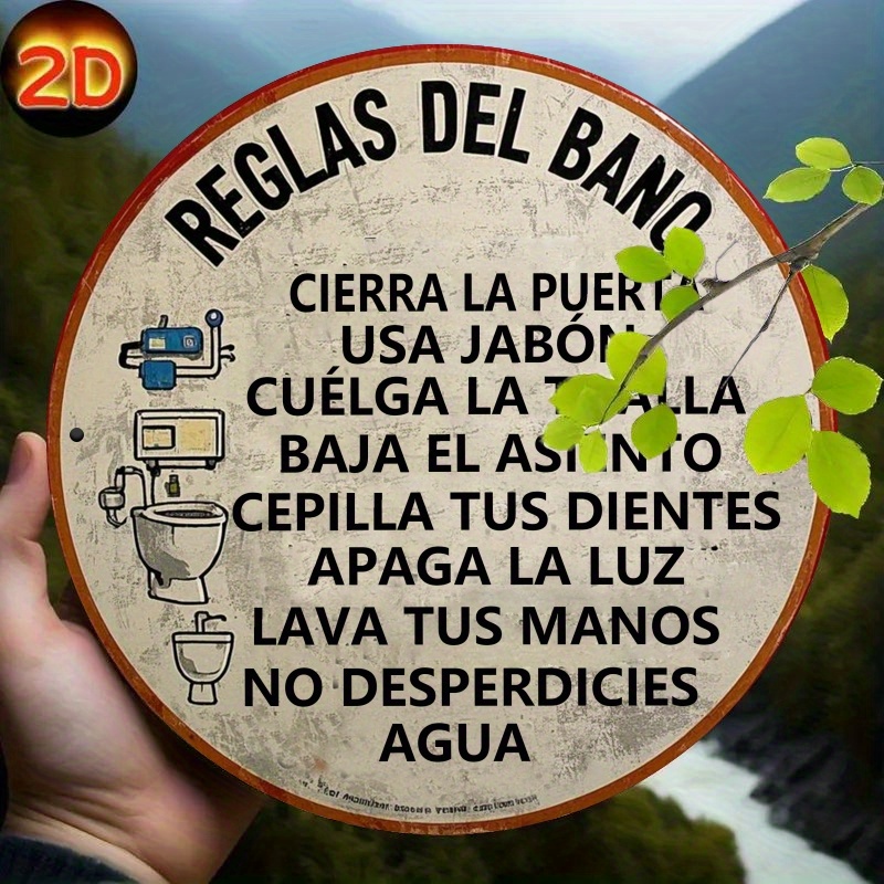 2D Flat, 1pc Spanish Bathroom  - Home Bathroom Decor ulasan dan harga