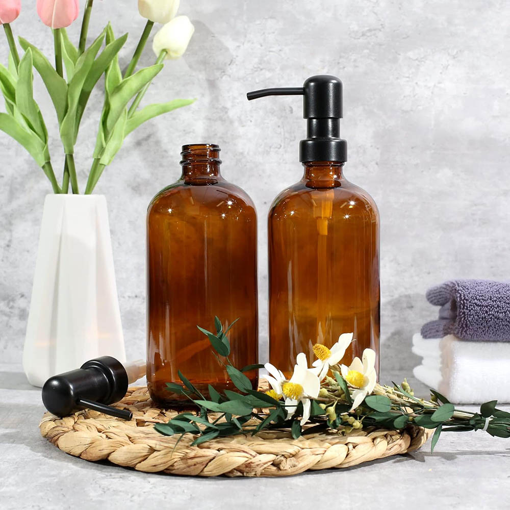 Amber Glass Soap Dispenser, 2  - Glass Soap Dish ulasan dan harga