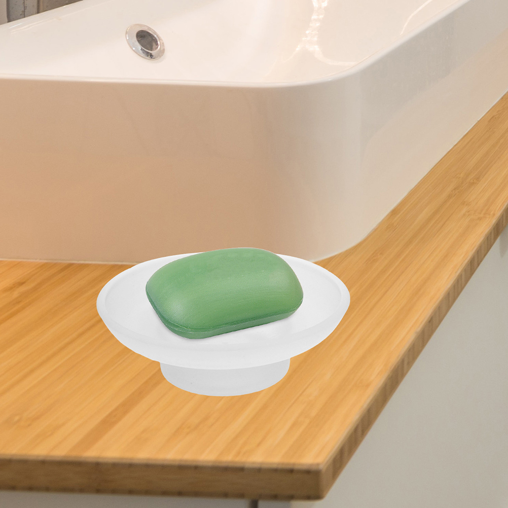Frosted Glass Soap Dish Round  - Glass Soap Dish ulasan dan harga